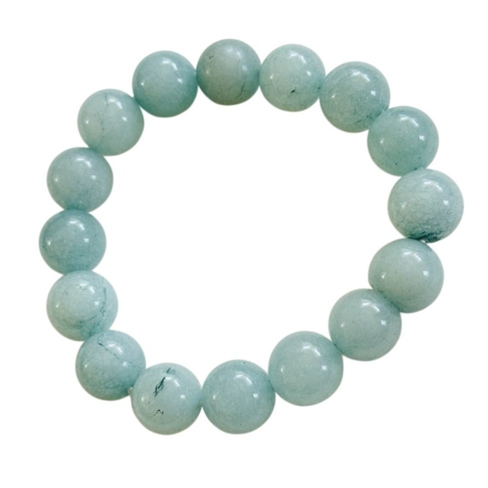 Peruvian Amazonite Stretch Bracelet Genuine Real BOHO Natural Large Beads 11mm